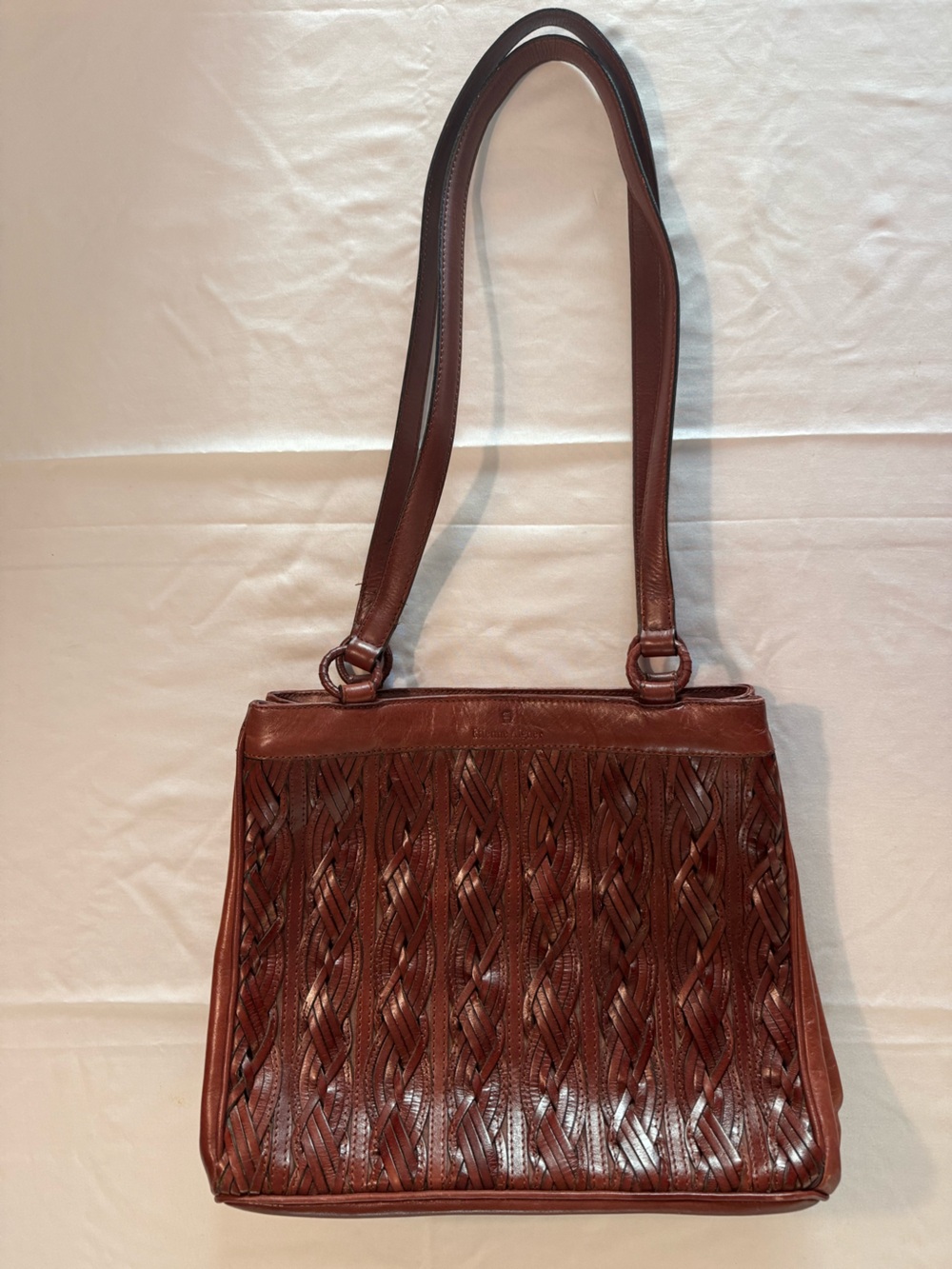 Etienne Aigner Brown Woven Leather Shoulder Bag